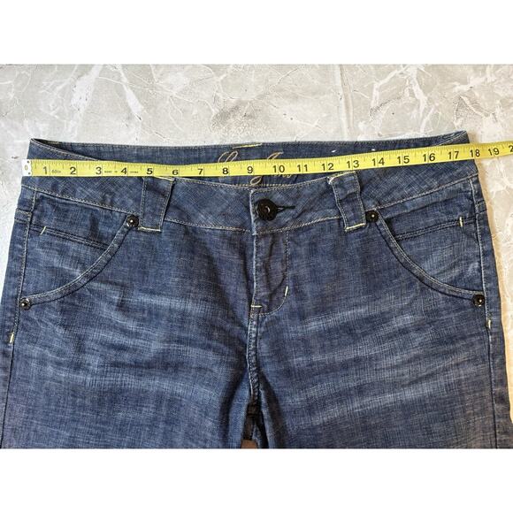 Guess Straight Leg Beaded Embellished Pockets Jeans Womens Size 34 Medium Wash - Picture 8 of 10